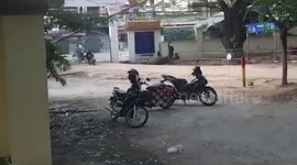 Rampaging buffalo injures pupils and teachers at school in Cambodia