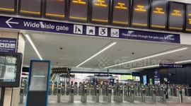 'Ghost' Leeds railway station as train strike takes place across Great Britain