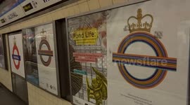 Not My King message from anti-monarchists spotted on Vauxhall tube platform crowndel