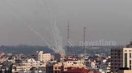 Rockets fired toward Israel and bombing on Gaza City