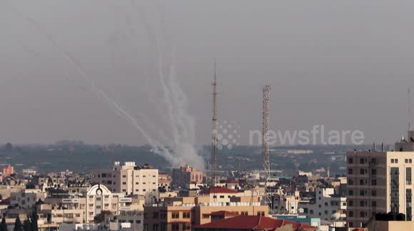 Rockets fired toward Israel and bombing on Gaza City