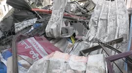 Palestinians search through wreckage after Israeli airstrike retaliation
