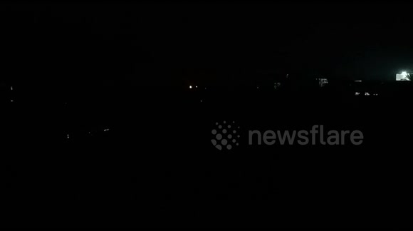 Israeli aerial strike hits house in the city of Deir al-Bahr in Gaza Strip