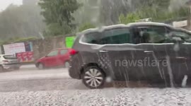 Intense storm brings rain and hail to Florence, Italy, causing flooding