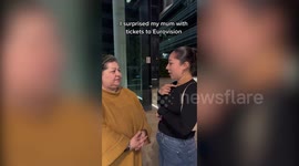 Eurovision superfan bursts into tears when daughter surprises her with tickets to song contest