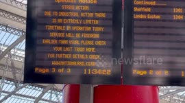 Travel chaos for Eurovision fans as train drivers strike outside Liverpool Lime Street Station