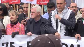 Labour MP John McDonnell spotted at the front of 'Nakba 75' Palestinian rally against Israel in London