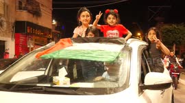 Palestinians gather on the streets as ceasefire between Israel and Islamic Jihad in Gaza takes effect