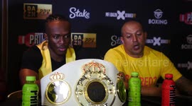 KSI addresses issue of controversial elbow during press conference (RAW)