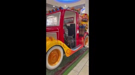 French bulldig and babby enjoys riding on the car, very cute