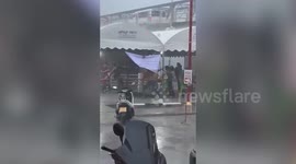 Storm hits election voting polls in central Thailand