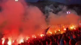 This is what it's like sitting amongst Serbian football fanatics during a heated derby match