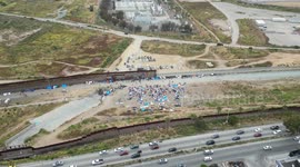Title 42: Drone footage shows thousands of migrants camped at US-Mexico border