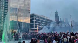 Netherlands: Football Fans Celebrate Eredivisie Win In Rotterdam