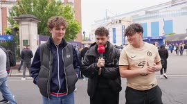 Chelsea fans take on the Trivia Tennis game pre Nottingham forest