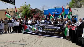 Palestinians in Gaza take part in protest to mark 'Nakba' 75th anniversary