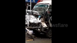Forklift driver arrested after deliberately ramming into vehicles and pedestrians in China