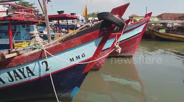 Fishing boat harbor in Cilacap, Central Java