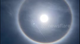 Spectacular sun halo illuminates sky in southwestern China
