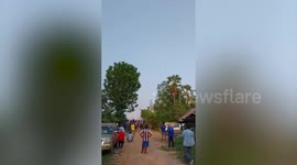 Villagers flee as rocket bursts in spectacular explosion during festival in Thailand