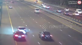 Tailgating car causes another driver to smashe into motorway barrier in UAE