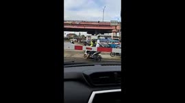 Uncontrolled motorbike riders risk lives crossing railway in Indonesia