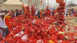 A huge crowd of people gathered to listen to the Hanuman Katha of Baba Bageshwar Dham Sarkar Dhirendra Shastri in Northern India