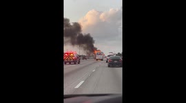 FedEx Truck Catches Fire on I-95 in Florida