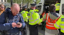 'Insane actions' says Just Stop Oil activist reacting to the arresting of climate activists in Parliament Square
