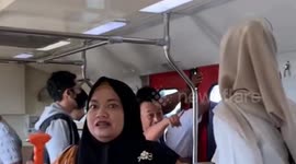 Passenger's Head Trapped in Train Door in Yogyakarta, Indonesia