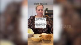 Mum divides internet after buttering bread roll with - a SPOON
