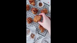 Woman makes mouth watering butter and cinnamon pastries *Blitzrezept Franzbrötchen*