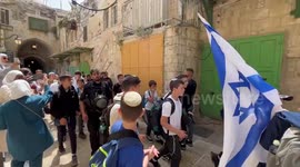 Israeli nationalists march through Muslim Quarter of Jerusalem's Old City