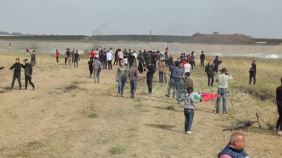 Demonstration at Gaza border to protest against the flag march in Jerusalem