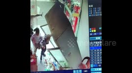 Boy narrowly escapes injury as fridge collapses on him in China