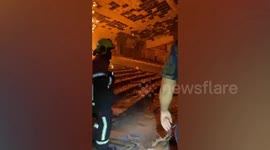 Blaze breaks out at old cinema undergoing demolition in Thailand