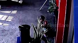 Little boy's bike crumbles while he plays