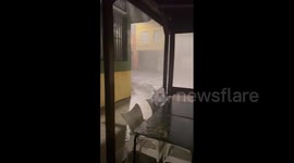 Intense hailstorm hits El Perelló, Valencia, Spain