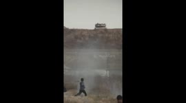 Palestinians protest at the border between the Gaza Strip and Israel