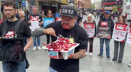Vegan chef Matt Pritchard eats 'bloodied' yoghurt to raise awareness for dairy cows' conditions