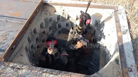 Palestinian militants of National Resistance Brigades, the military wing of the Democratic Front for the Liberation of Palestine take part during a training on their military capabilities and an examination of its readiness for any upcoming escalation