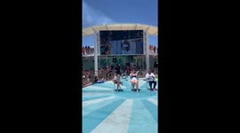 Man's hilarious moment as he falls during 'Sexiest Man' competition on Royal Caribbean Cruise to the Bahamas