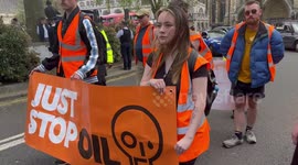 Just Stop Oil protesters continue slow march around Parliament Square roads