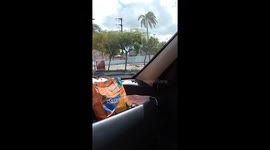 Biker Bends Backwards But Doesn't Drop TV