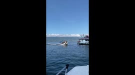 Speed Boat Comes in a Bit Too Hot