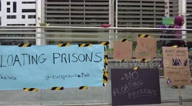 Demonstration: No floating prisons the Bibby Stockholm, London, UK