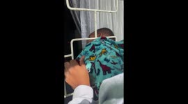 Cute toddler gets the keys for parents when they are locked outside of home