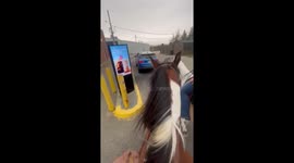 Riding Horses Through the Tim Hortons Drive-Thru