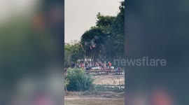 Rocket fail! Buddhist locals launch homemade contraption only for it to explode