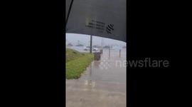 Heavy rain and strong winds lash Guam as island braces for Typhoon Mawar